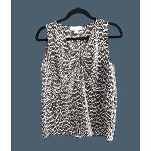 MICHAEL KORS- WOMENS BLACK/WHITE LIGHT WEIGHT BLOUSE SIZE MEDIUM